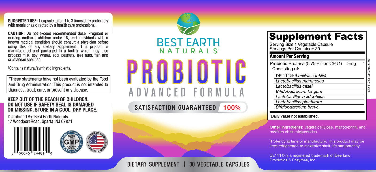 Probiotic Advanced Formula – Gut Health & Digestive Balance- Best Earth Naturals
