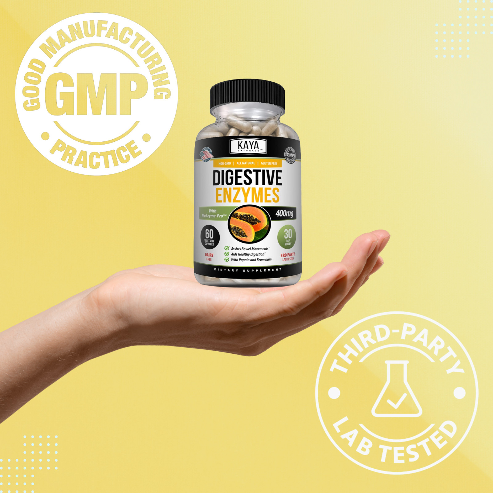 (2 Pack) Digestive Enzymes w/ Prebiotic & Probiotics, Gas, Constipation & Bloat