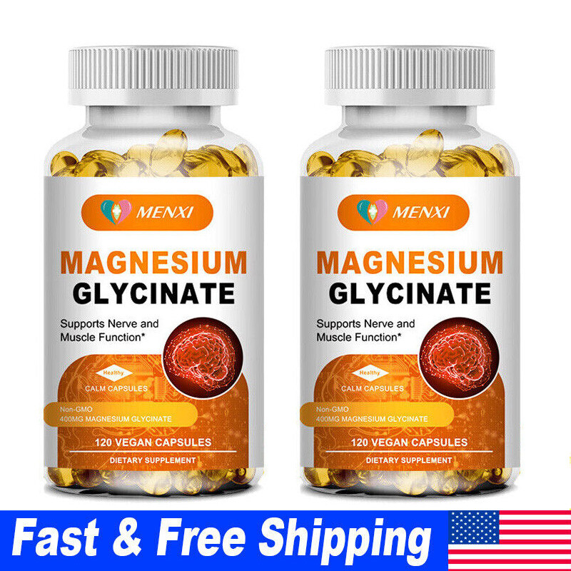 240PCS Magnesium Glycinate Tablets 400mg High Absorption Chelated MENXI Capsules