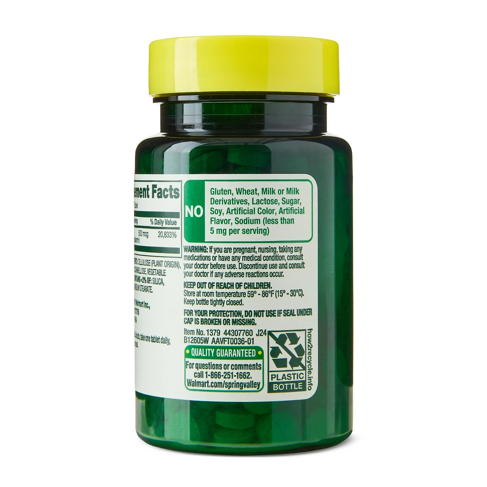 Spring Valley Vitamin B12 Tablets, 500 mcg, 100 Count