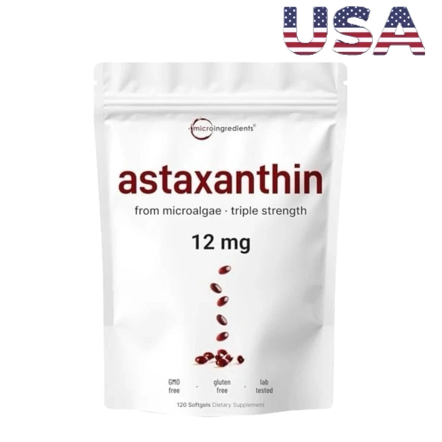 2 Pack | Astaxanthin 12mg, 120 Softgels, 4 Month Supply NEW