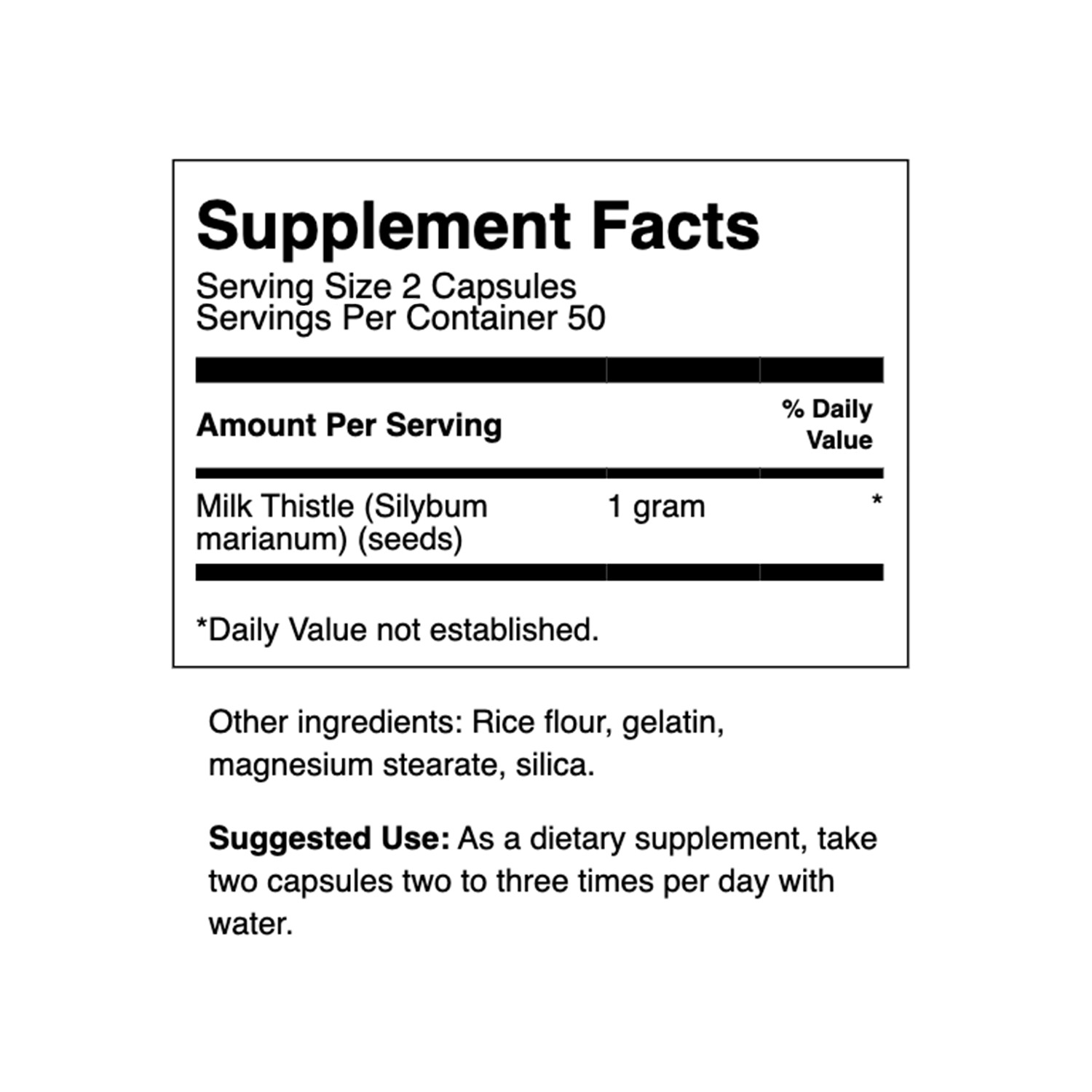 Swanson Milk Thistle Seed Capsules, 500 mg, 100 Count