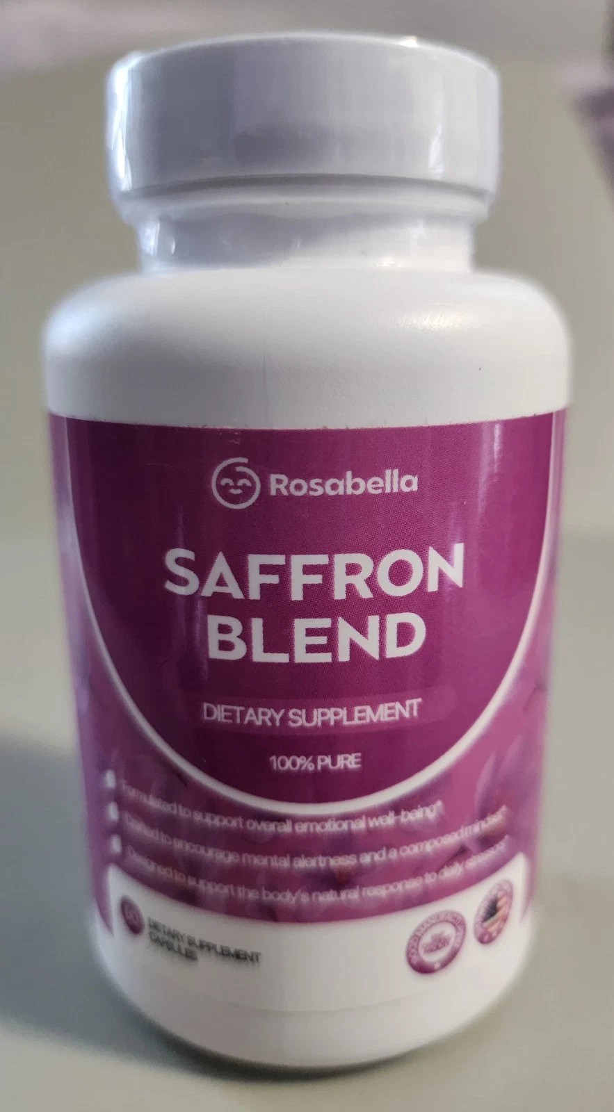 Rosabella 88mg Saffron Supplement For Mental Clarity Digestion Positive Mood