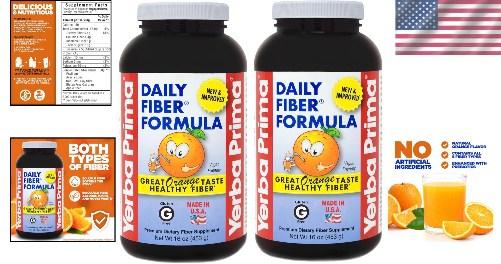 Daily Fiber Formula Orange Flavor 32 oz – Essential Digestive Health Supplement