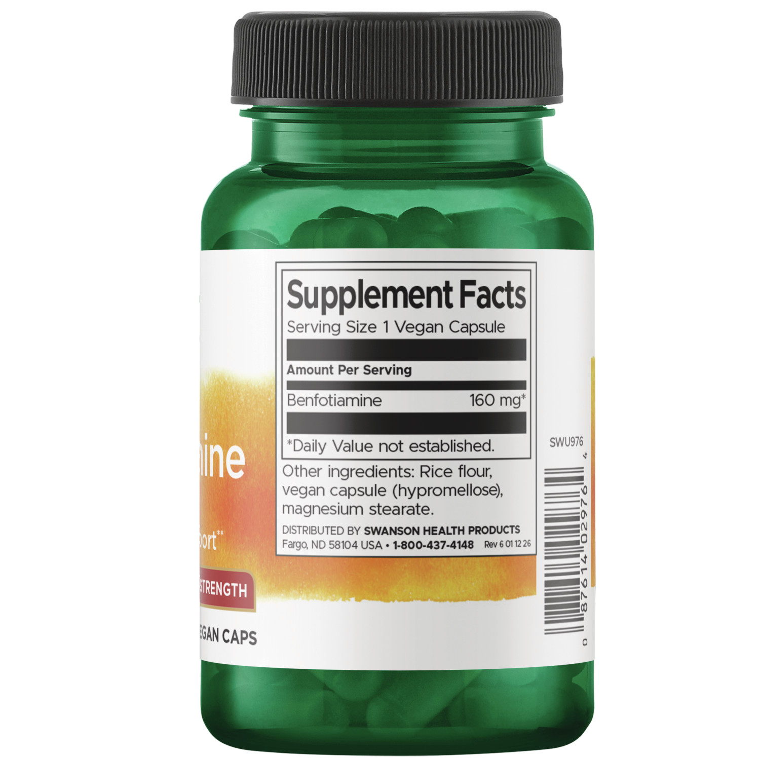 Swanson Benfotiamine – High Potency 160 mg 60 Capsules