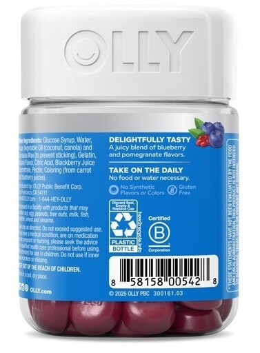 (1X Bottle)✨ OLLY Glowing Skin Gummy, Hyaluronic Acid, Colla ✨