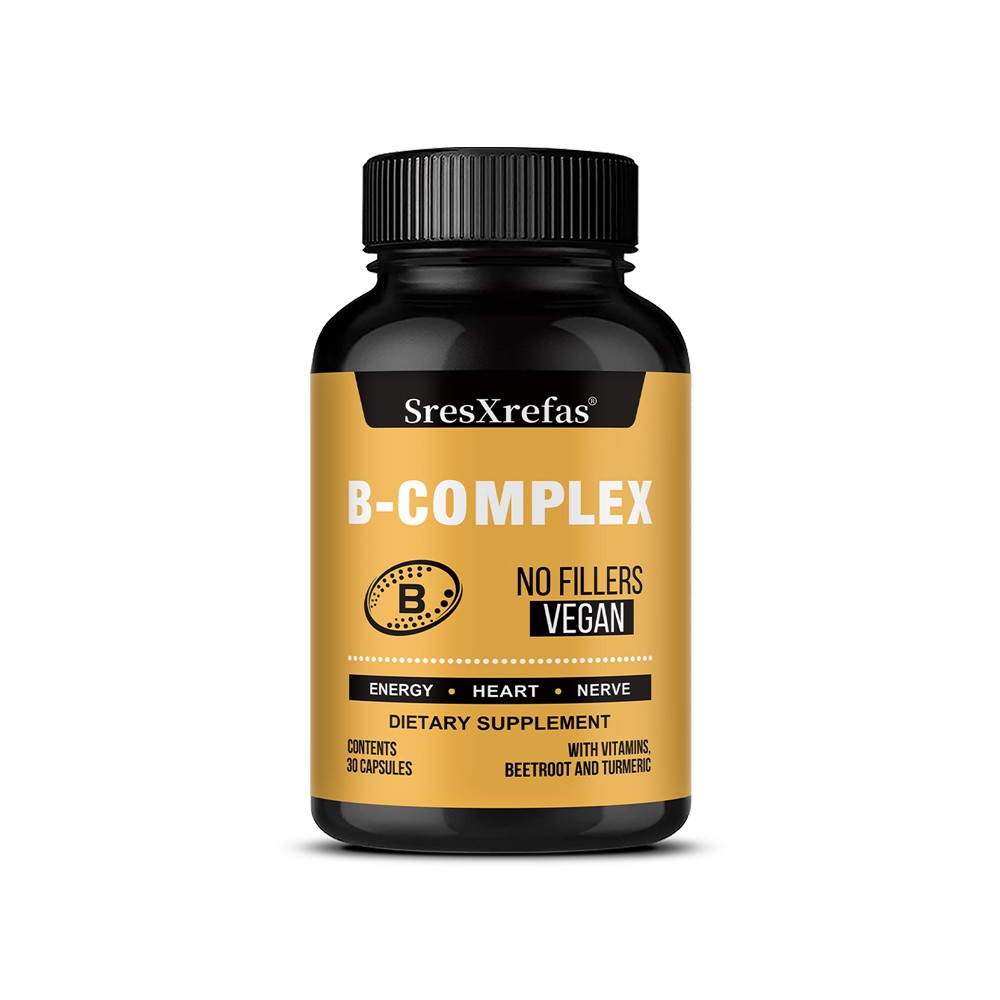Vitamin B Complex B1 B2 B3 B5 B6 B12 With Turmeric Root Energy 30/60/120Capsules