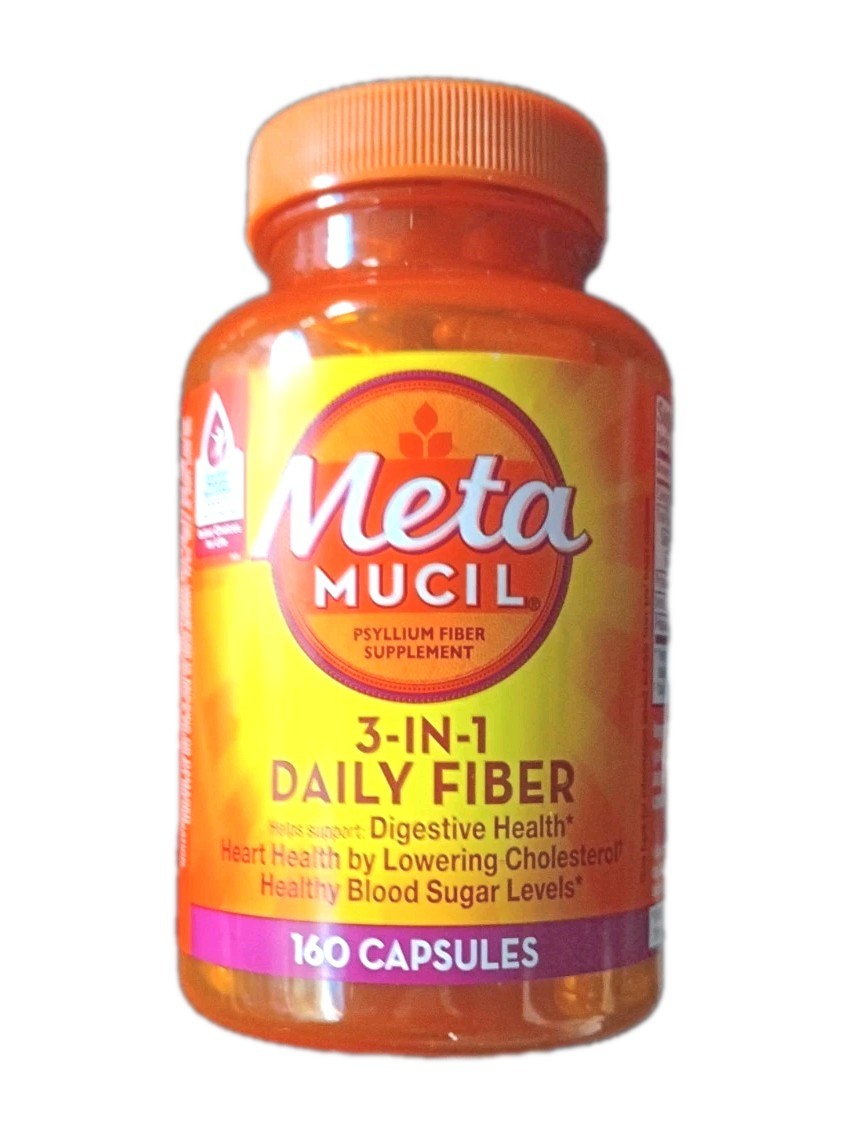 MetaMucil 3-IN-1 Daily Fiber Digestive Heart & Health 160ct ***EXP 01/2028 ++***