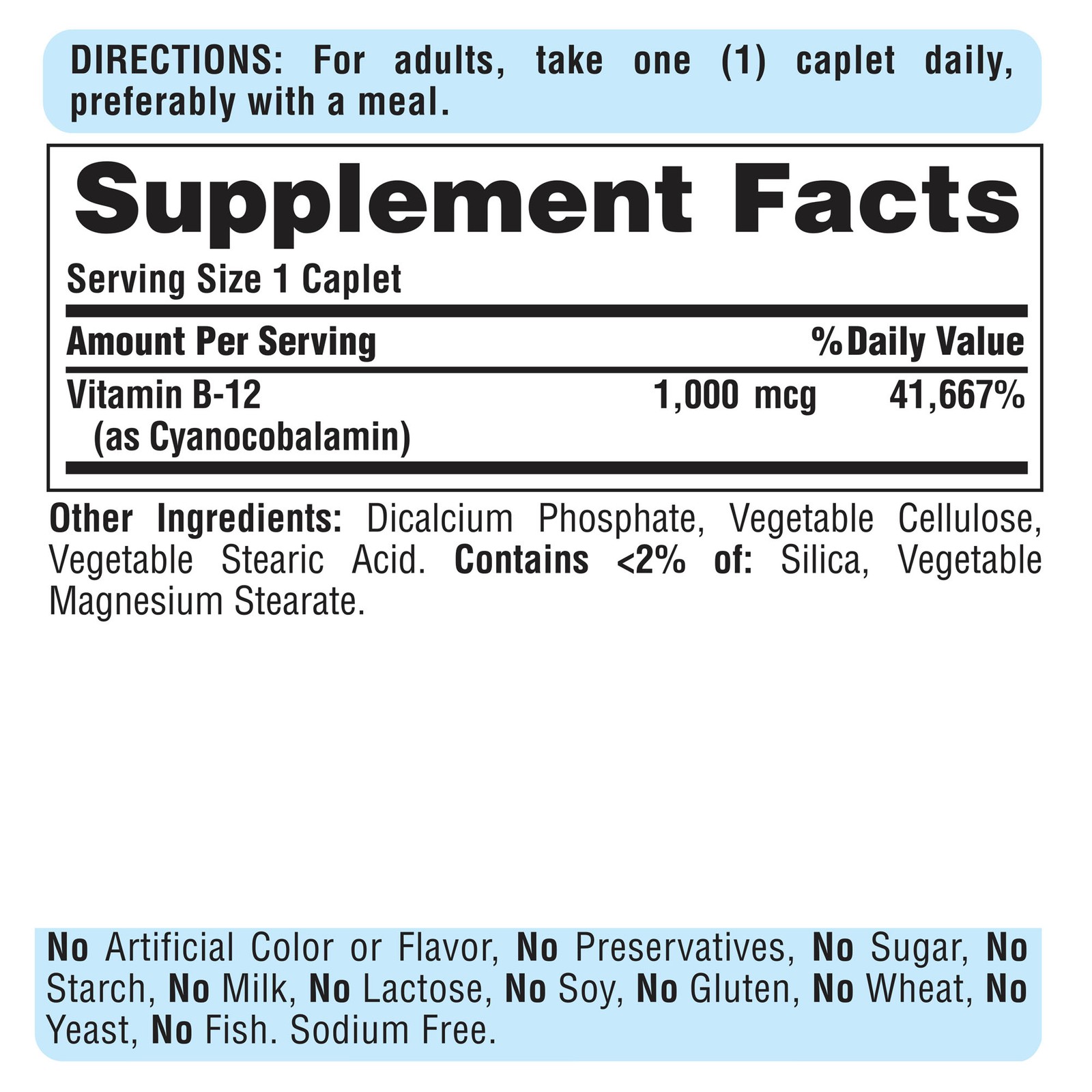 Puritan’s Pride Vitamin B-12 1000 mcg Timed Release – 250 Caplets