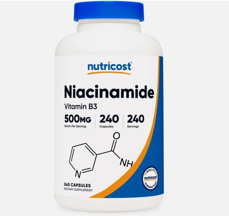 Nutricost Niacinamide (Vitamin B3) 500mg, 240 Capsules – Flush Free, Gluten Free