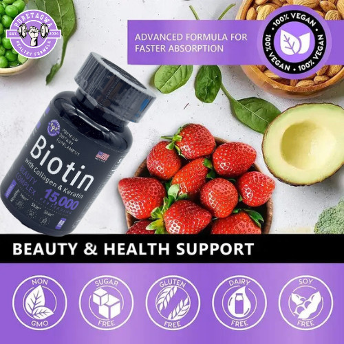 Unlock Radiant Hair and Glowing Skin with Biotin Capsules – 15,000 MCG