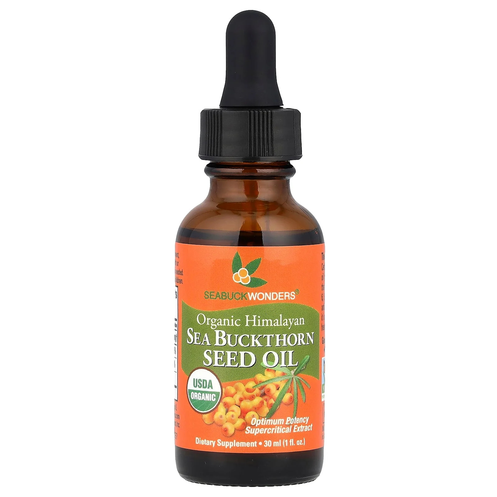 2 X SeaBuckWonders, Organic Himalayan Sea Buckthorn Seed Oil, 1 fl oz (30 ml)