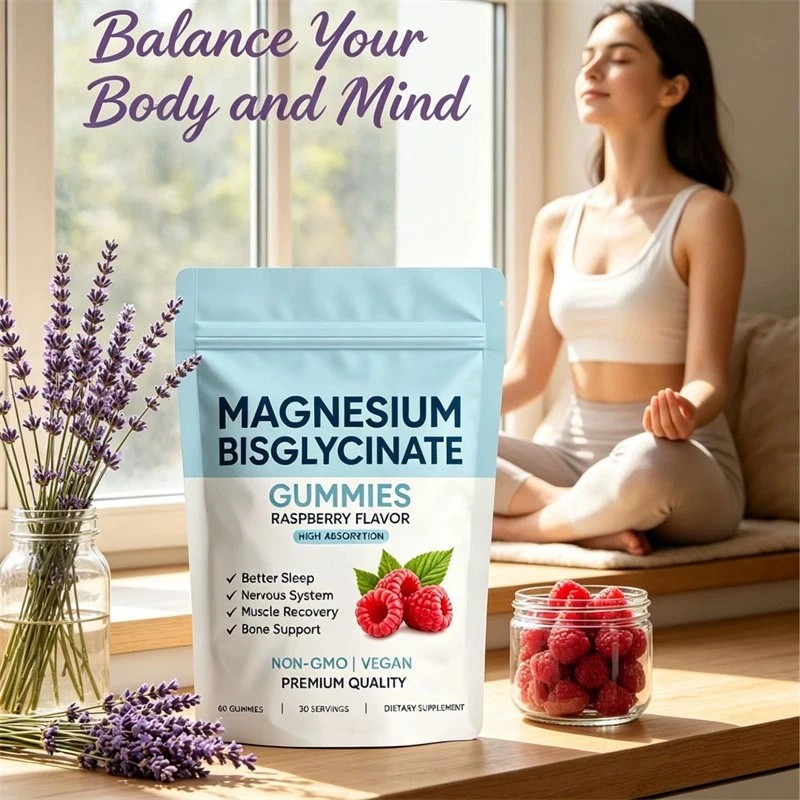 1-3Bag Magnesium Bisglycinate Gummies, with 400mg Magnesium Bisglycinate Chelate