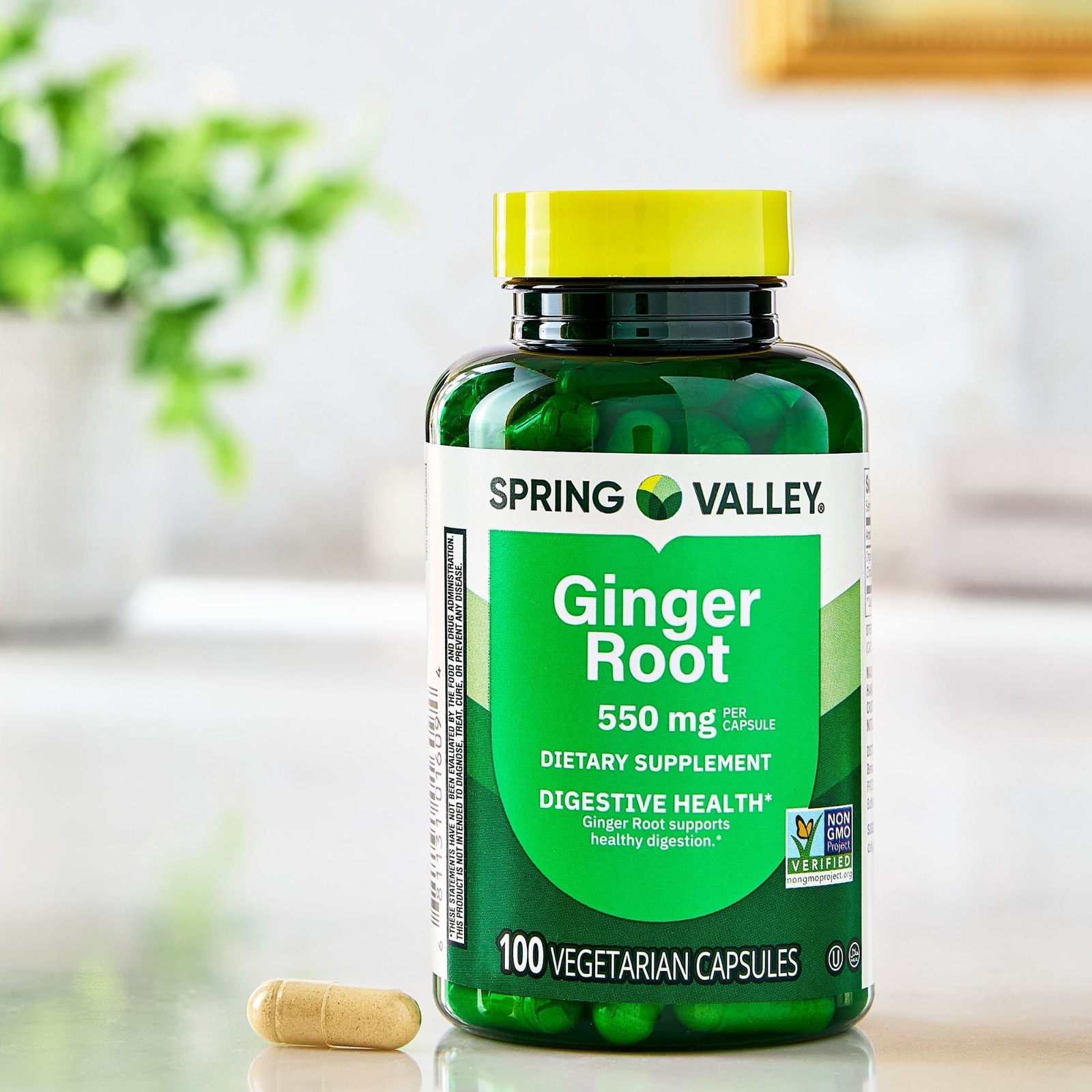(2 Pack) Spring Valley Ginger Root 550 mg Capsules, 100 Count.