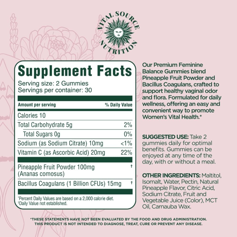 Vaginal Probiotic Gummies for Women – pH Balance and Immune Defense, Support …