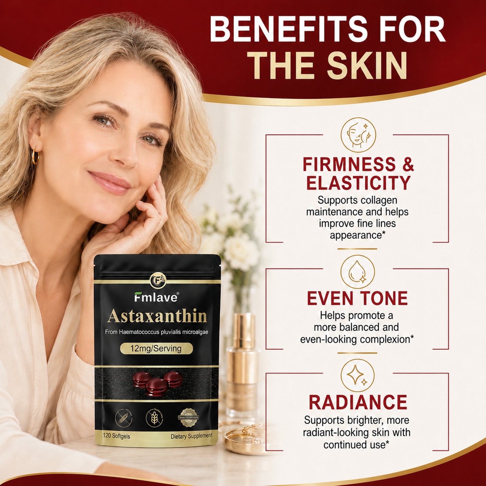 3pack Micro Ingredients Astaxanthin 12mg, 360 Softgels, Natural Antioxidant Skin
