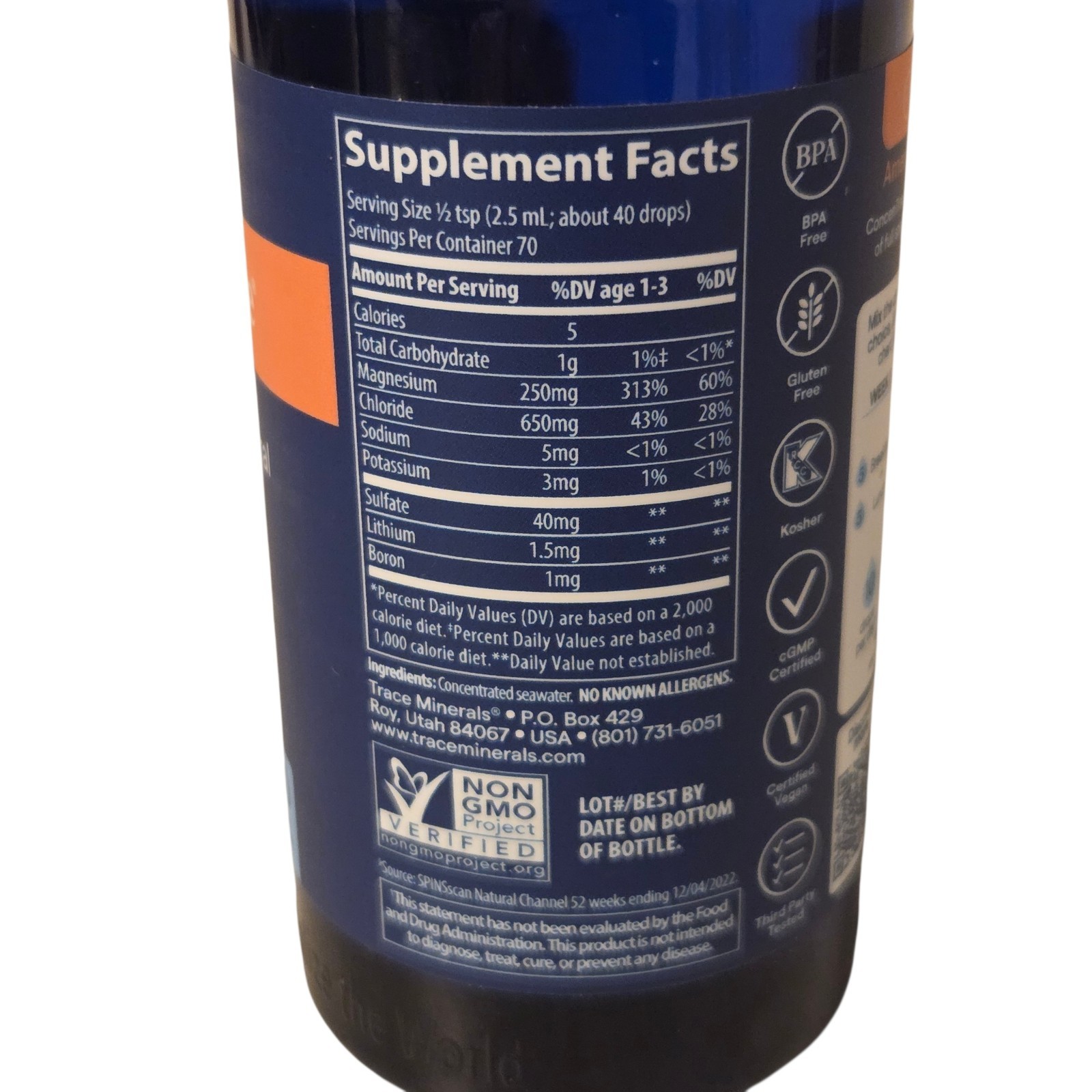 Trace Minerals ConcenTrace MINERAL DROPS – 6 fl.oz., 70 Day Supply, Exp. 06/2029