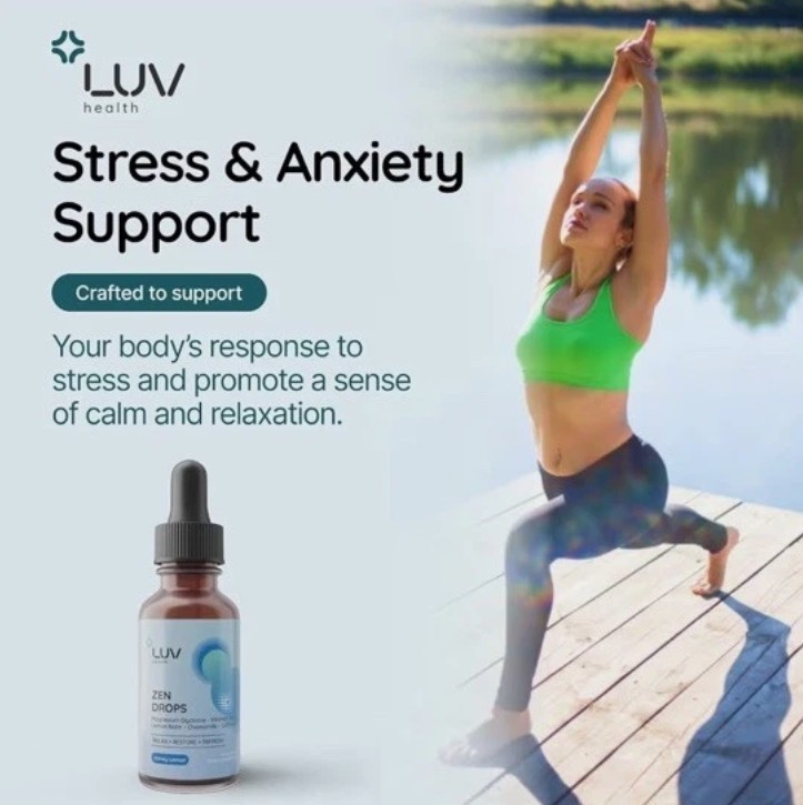 (5 Pack) LUV Zen Drops Stress Support with Magnesium Glycinate and Lemon [USA]