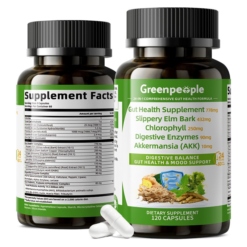 Gut Health Supplement with Probiotics Digestive Enzymes for 120-600ct