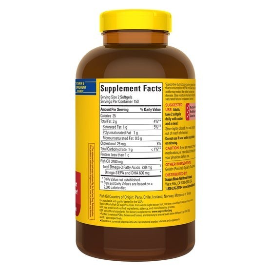 Nature Made Fish Oil 1200 mg, EPA, DHA & 360 mg OMEGA-3, 300 Softgels