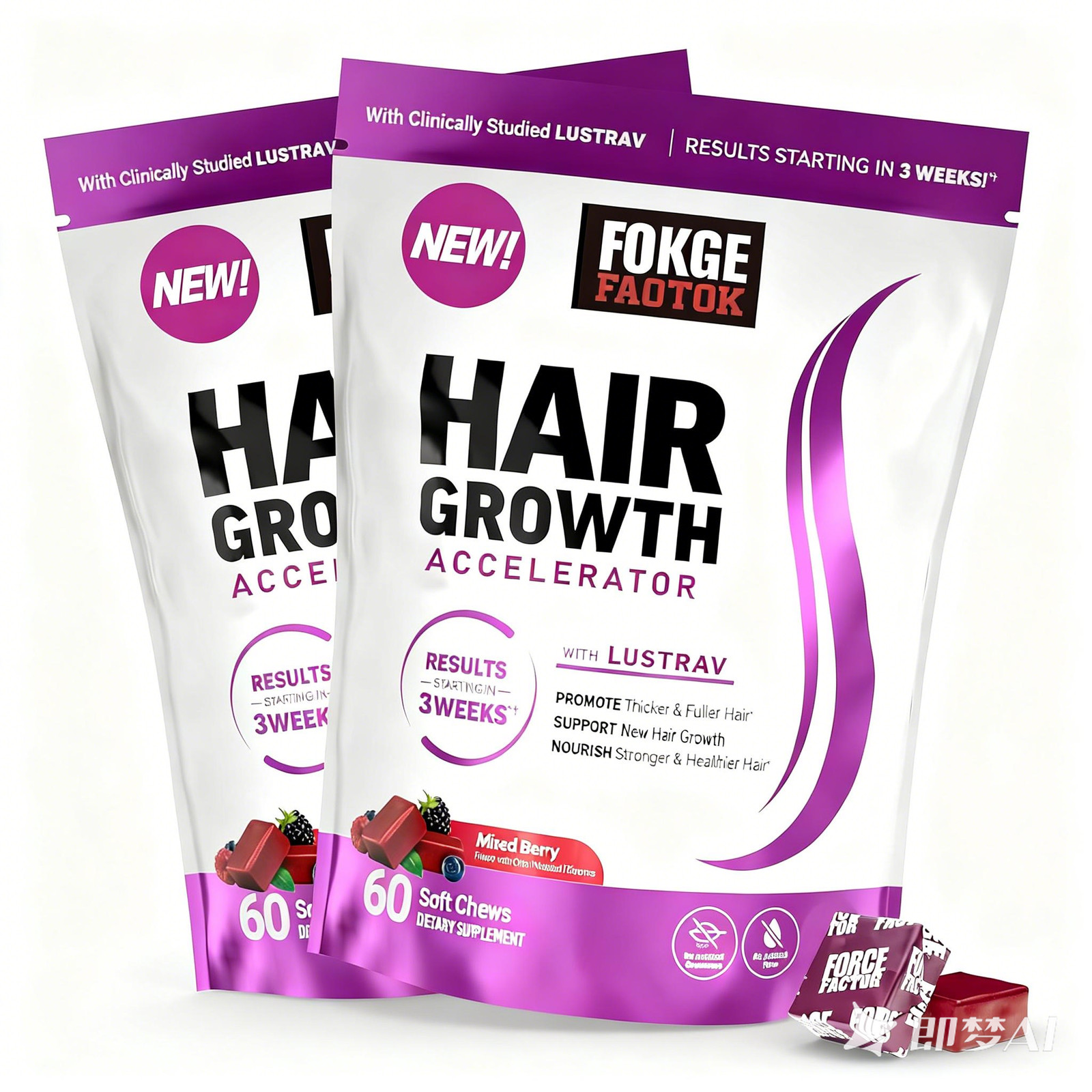 1-3 Pack Force Factor Scalp Growth Accelerator Lustriva Hair Health Support New