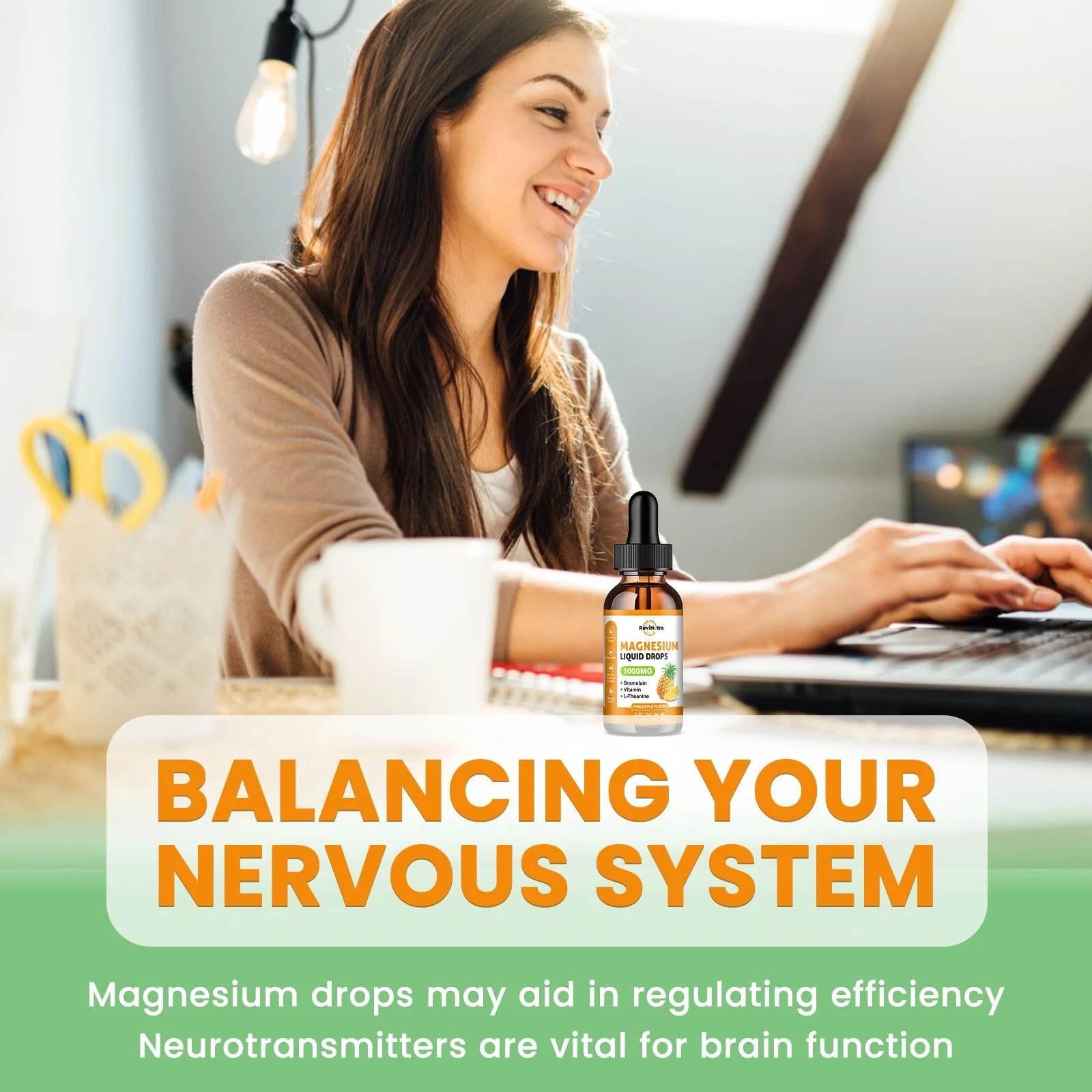 Magnesium Glycinate Liquid Drops, 1000mg of Liquid Magnesium Complex Suppleme…