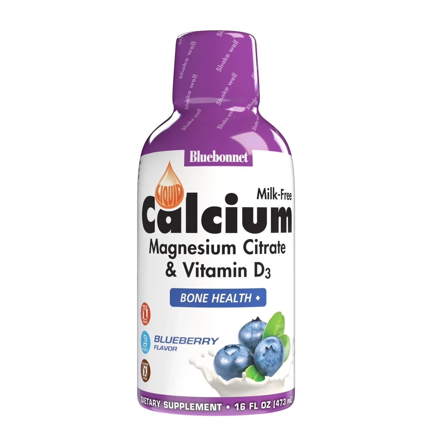 Liquid Calcium Magnesium Vitamin D3 Blueberry Flavor 16 Fl Oz