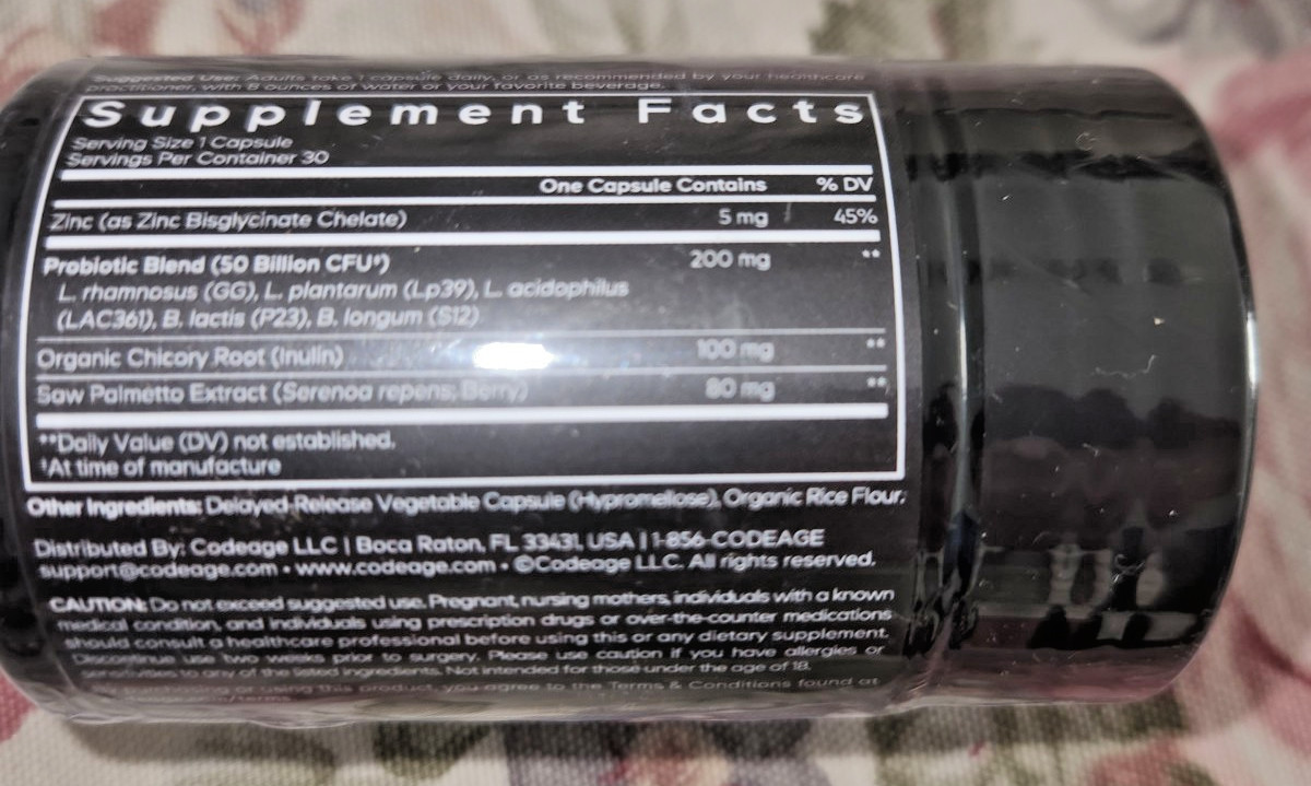 Codeage Men’s Daily Probiotic Supplement ~ 50 Billion CFU Probiotic Blend