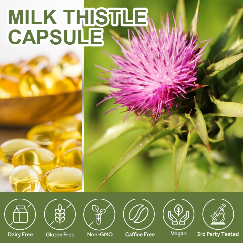 Milk Thistle (Silymarin) Extract 1000mg Supplement Liver Cleanser Detox 120 Caps