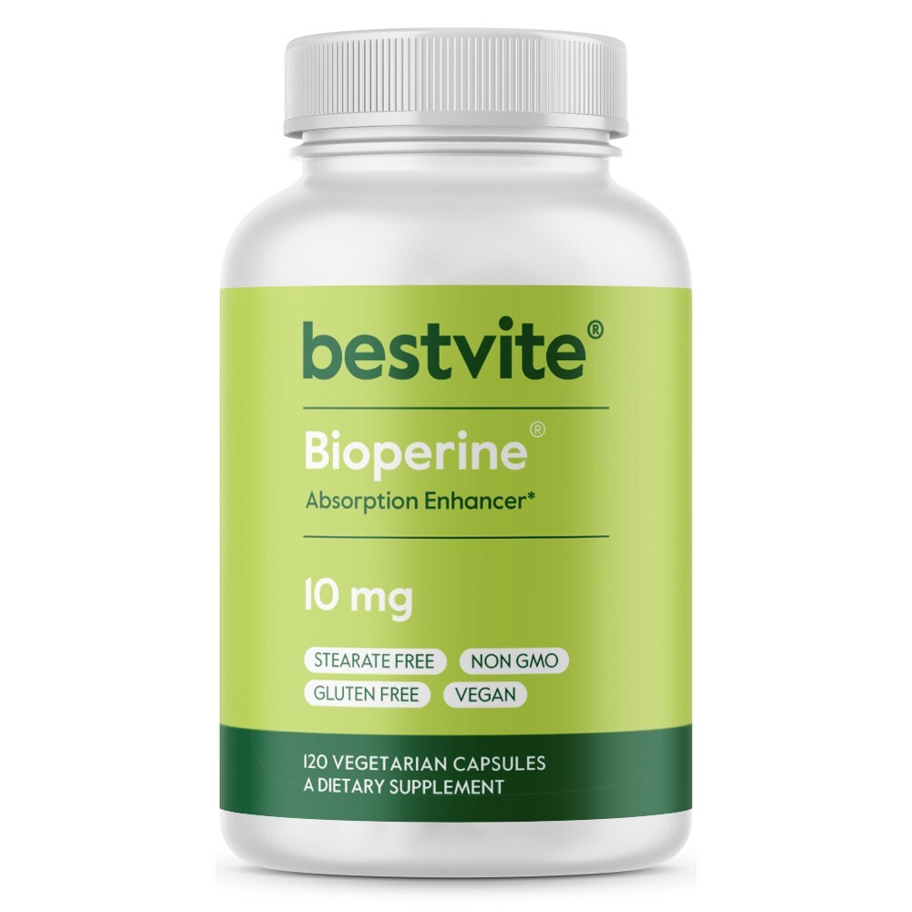 Bioperine 10mg (120 Vegetarian Capsules) – No Stearates – Absorption Enhancer