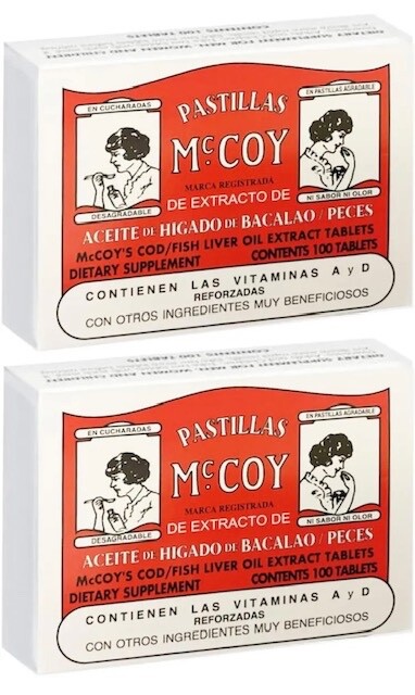 Pastillas Mccoy Cod/Fish Liver Oil Extract. 100 tablet