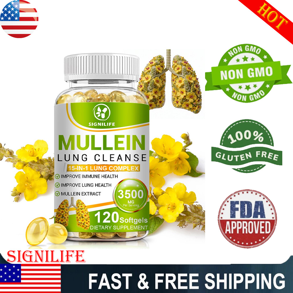 Mullein Leaf Capsules – Lung Cleanse & Cough Relief, Respiratory Health, Detox