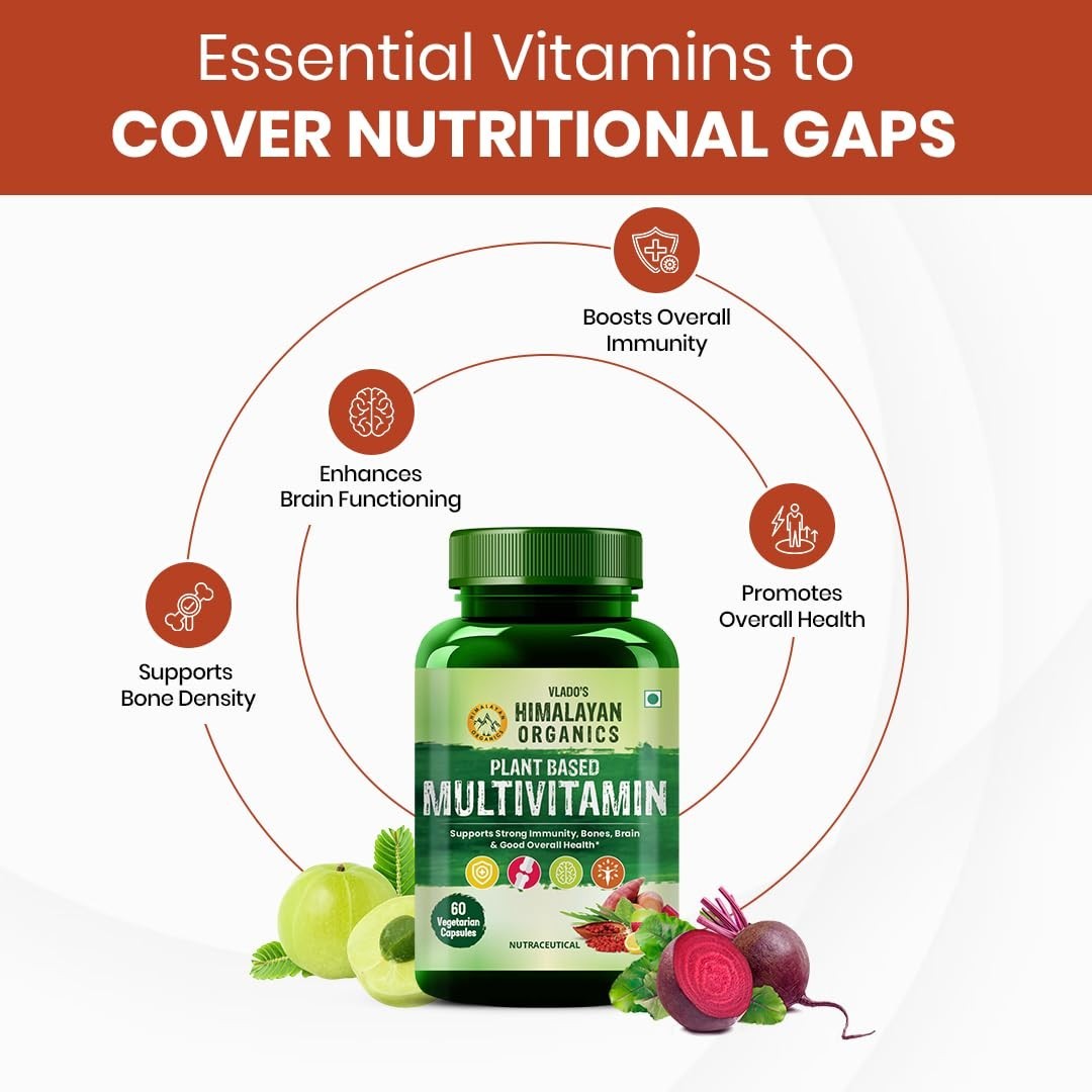 Himalayan Organics Plant Based Multivitamin Supplement for Men & Wom VEG CAPSUEL