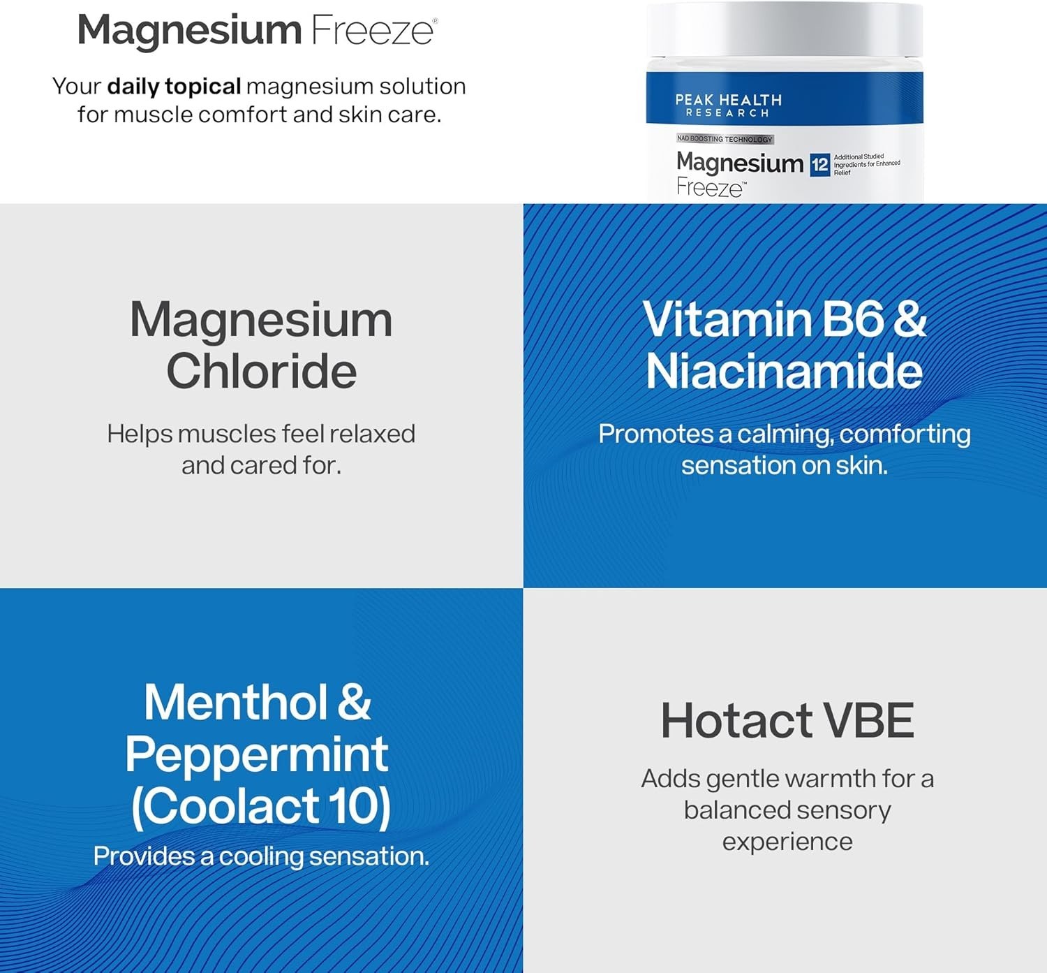 Quality 2X Cream Freeze-Topical Mag Mag with Niacinamide for Joints Low Back