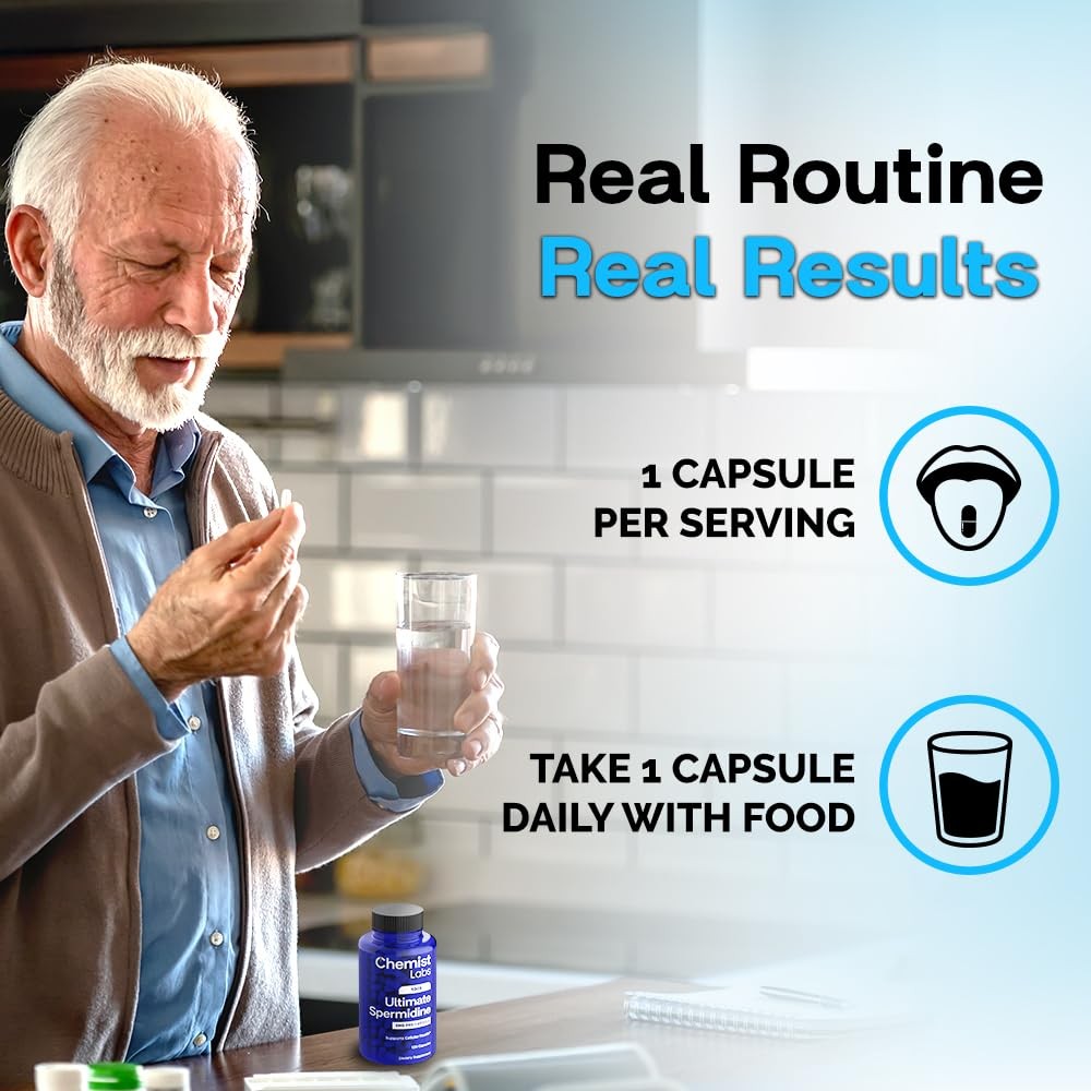 Spermidine Supplements for Longevity – 100x Formula, 5 mg, Vegan, 120 Servings