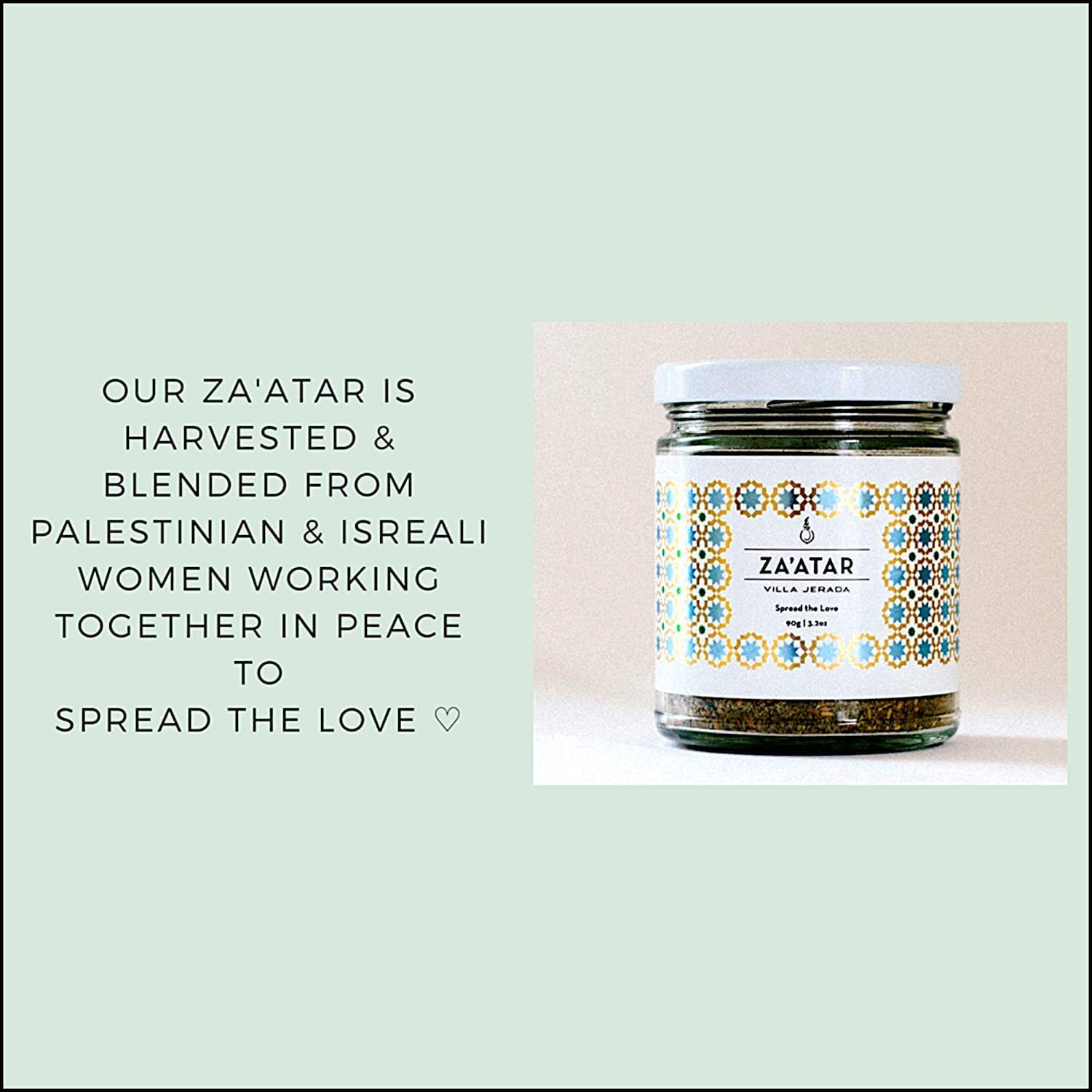 Villa Jerada Za’Atar with Hyssop – 3.2Oz/90G Glass Jar | Premium Middle Eastern