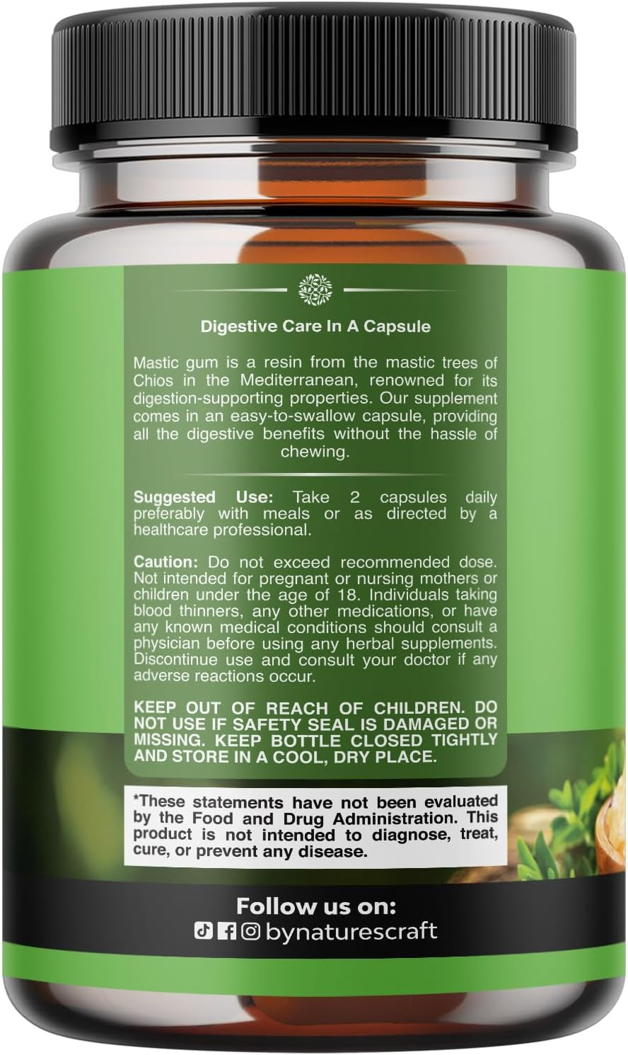 Mastic Gum Capsules – Herbal Digestion Supplement Providing Upset Stomach Relief