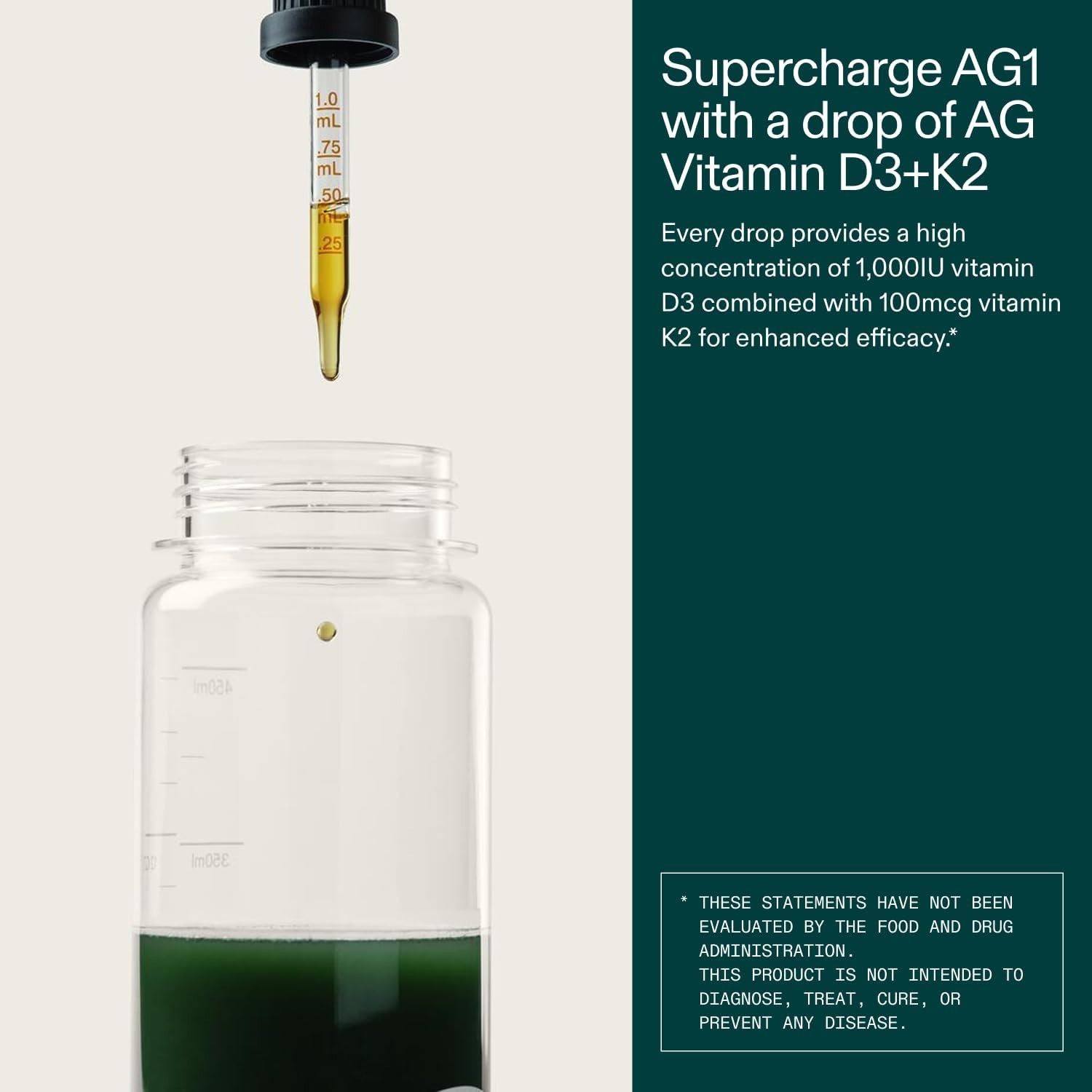 Athletic Greens AG1 Vitamin Liquid D3 + k2 – 1 OZ New in Box exp. 02/2028