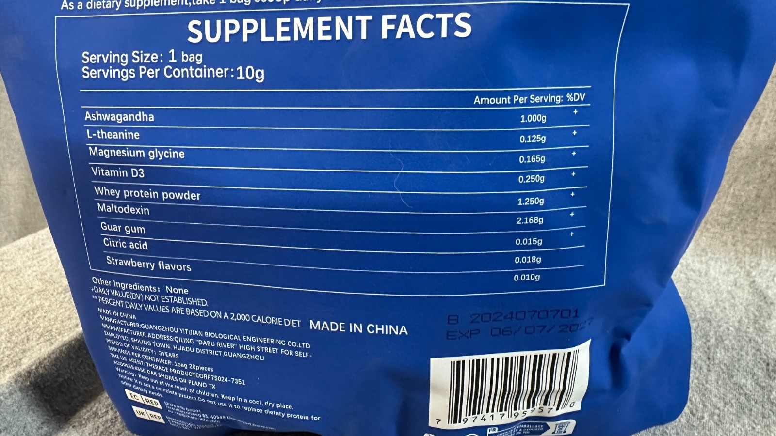 Calm Magnesium Raspberry Lemonade Drink Mix Stress Relief 20 Packets BB 6/7/27