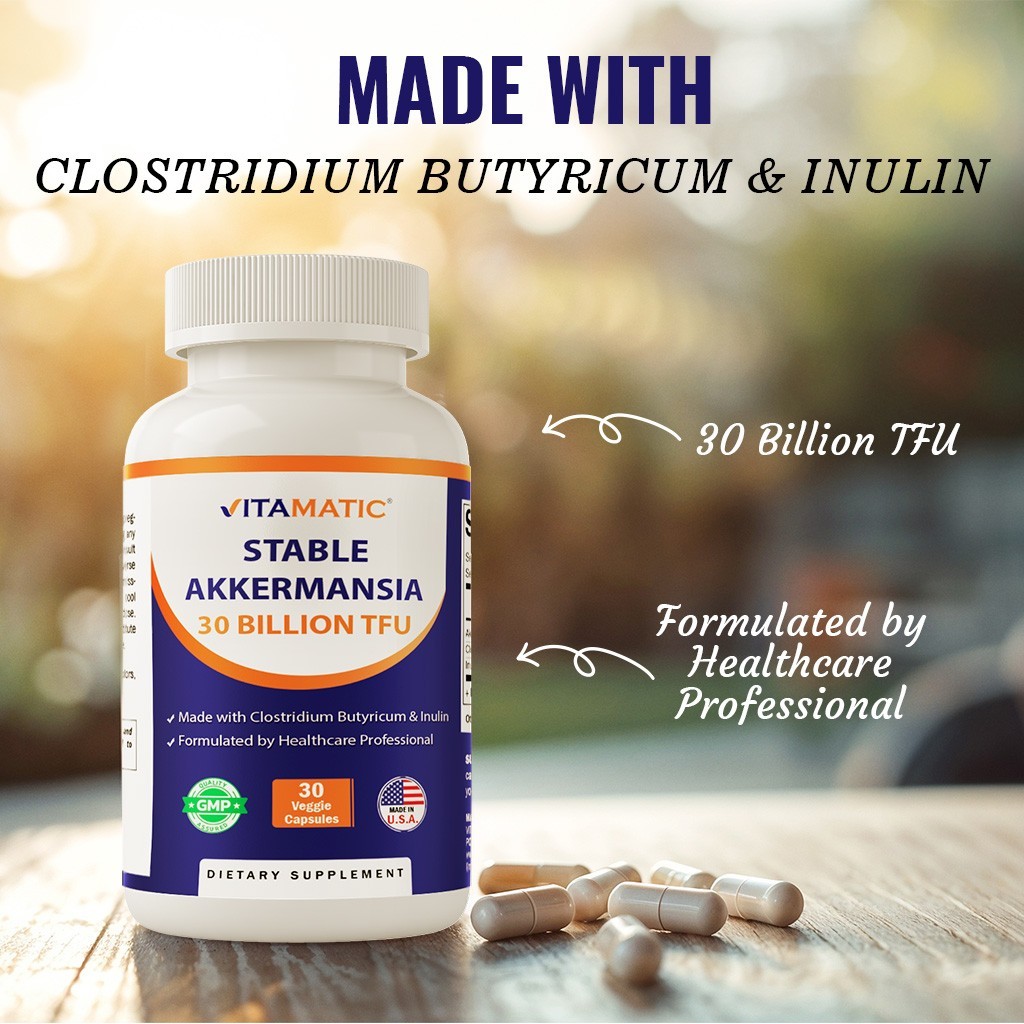 Vitamatic Akkermansia Muciniphila 30 B TFU + Clostridium Butyricum – 30 Capsules