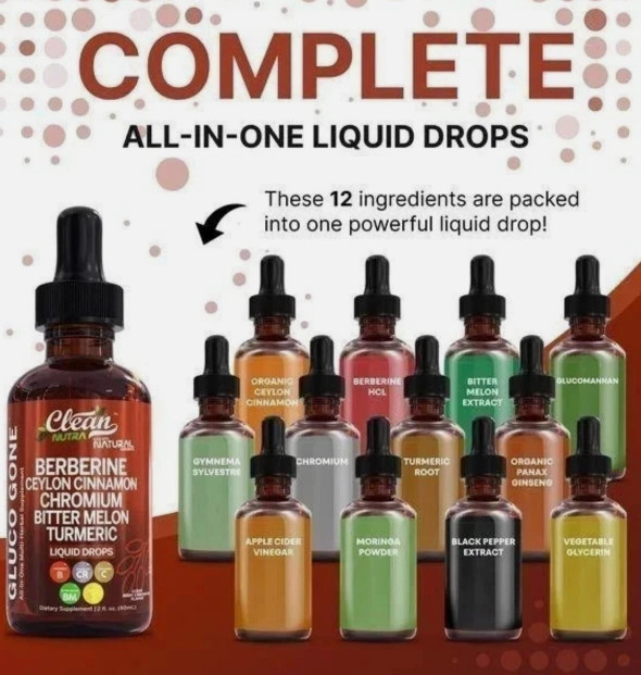 Clean Nutra Berberine & Ceylon Cinnamon Liquid Drops for Metabolism Support