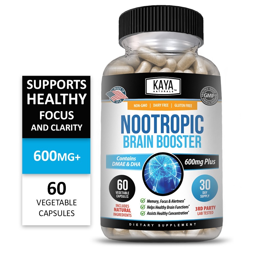 Nootropic Brain Booster 60ct, Healthy Brain Memory Support, Nootropic Supplement