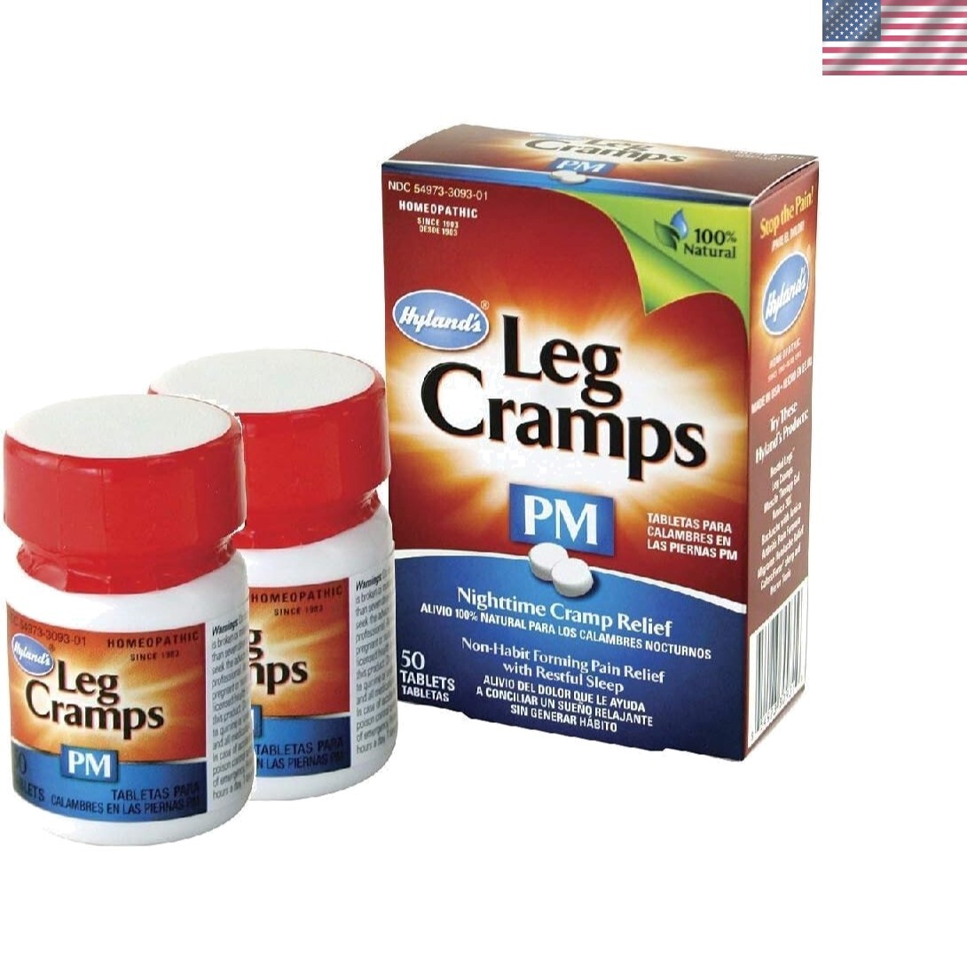 Natural Leg Cramps PM Tablets – Pack of 2 Boxes x 50 Tablets, Nighttime Soothing