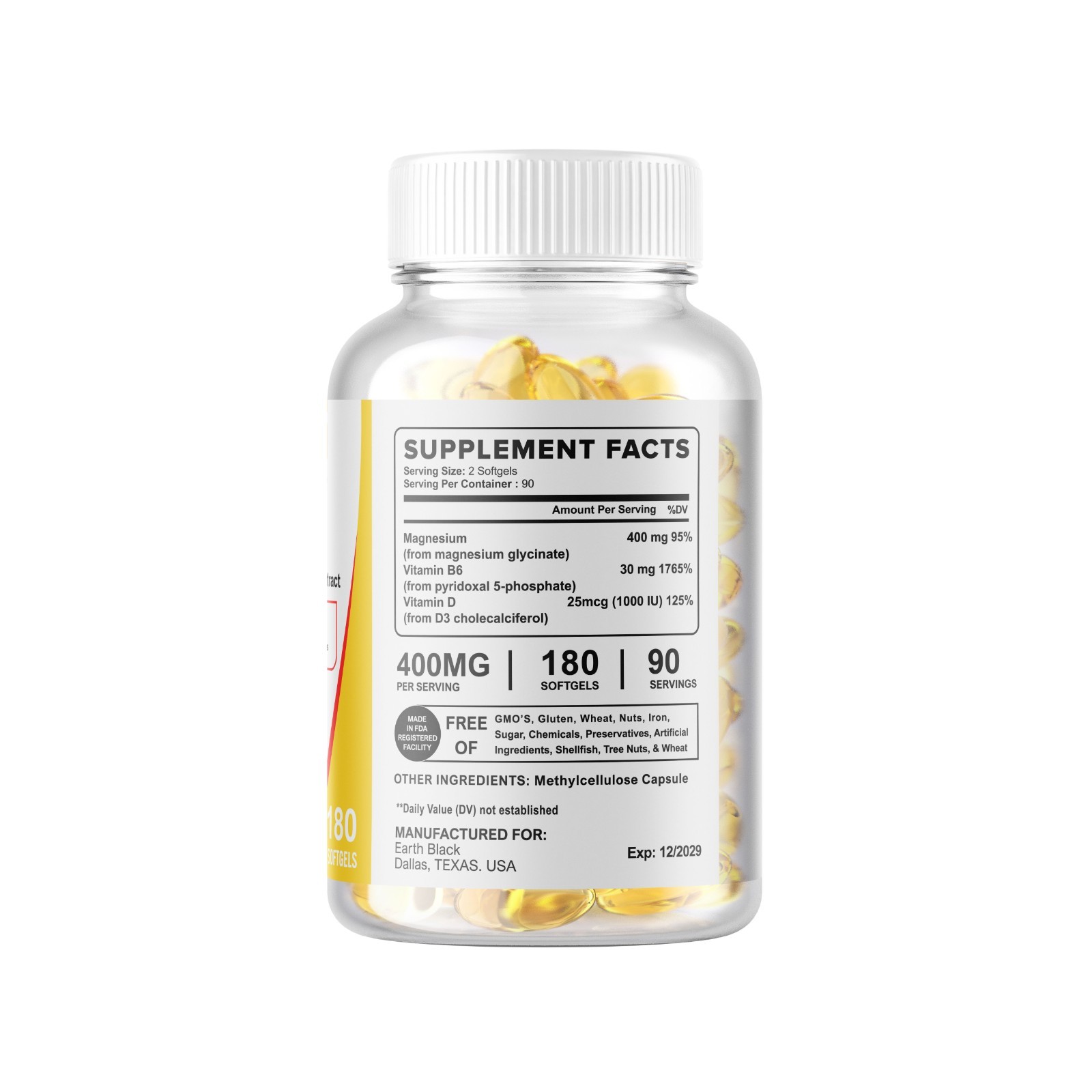 Magnesium Glycinate 400mg 360 Softgels For Sleep, Stress Relief Support Bone
