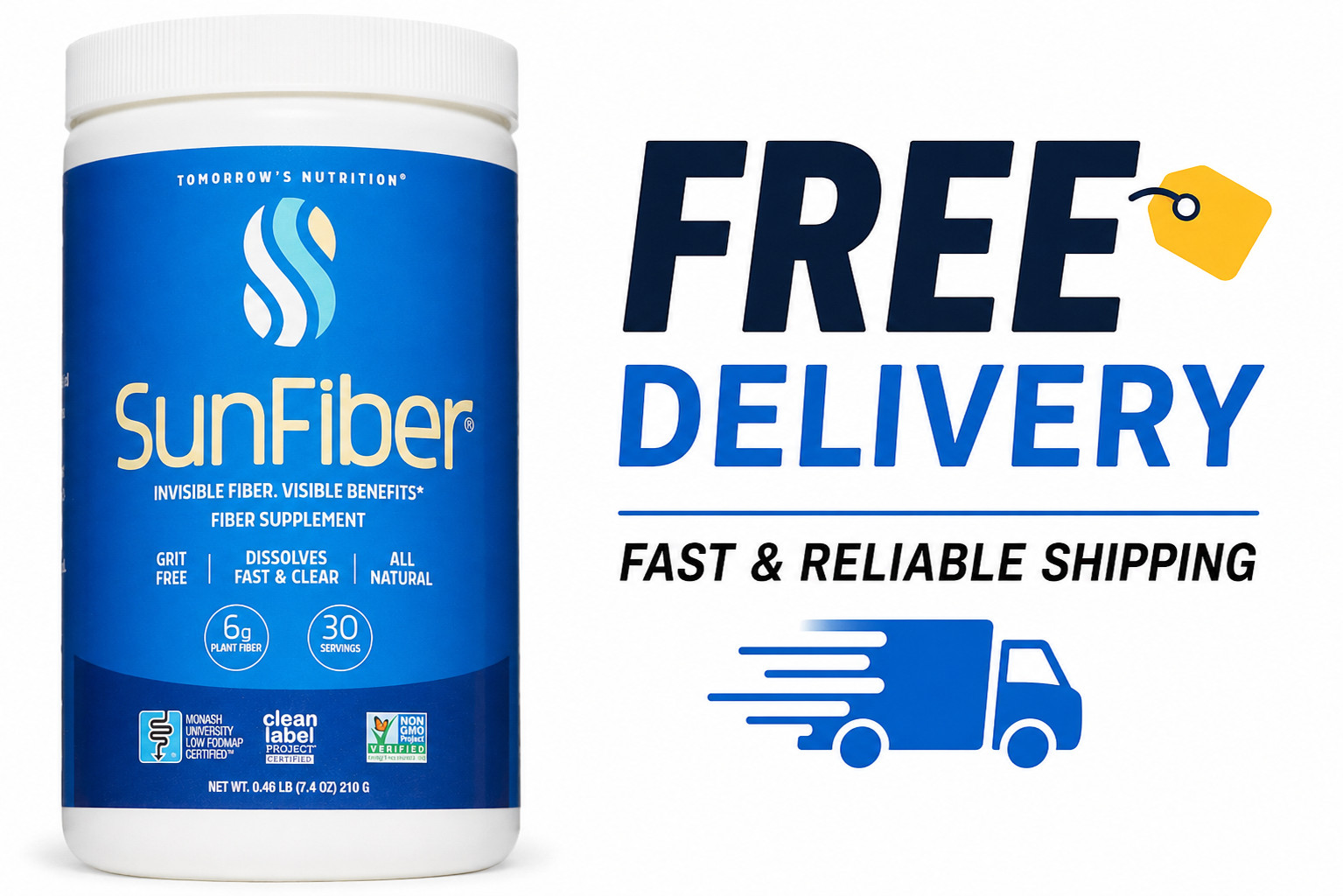 Tomorrow’s Nutrition Sunfiber Prebiotic Fiber Supplement 30 Servings Unflavored