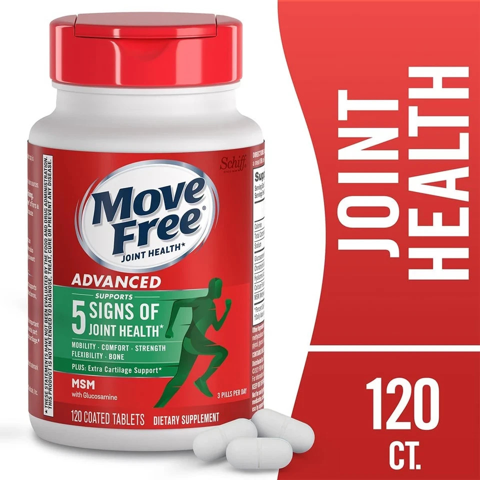 Schiff Move Free Joint Health Advanced MSM With Glucosamine Coated Tablets 120