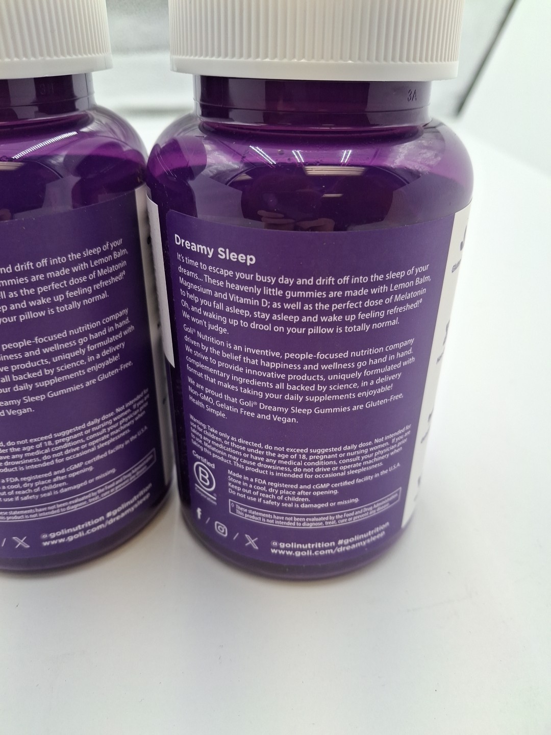 Two Bottles – Goli Dreamy Sleep Gummies, 5 mg Melatonin, 60 Each, Exp. 1/28