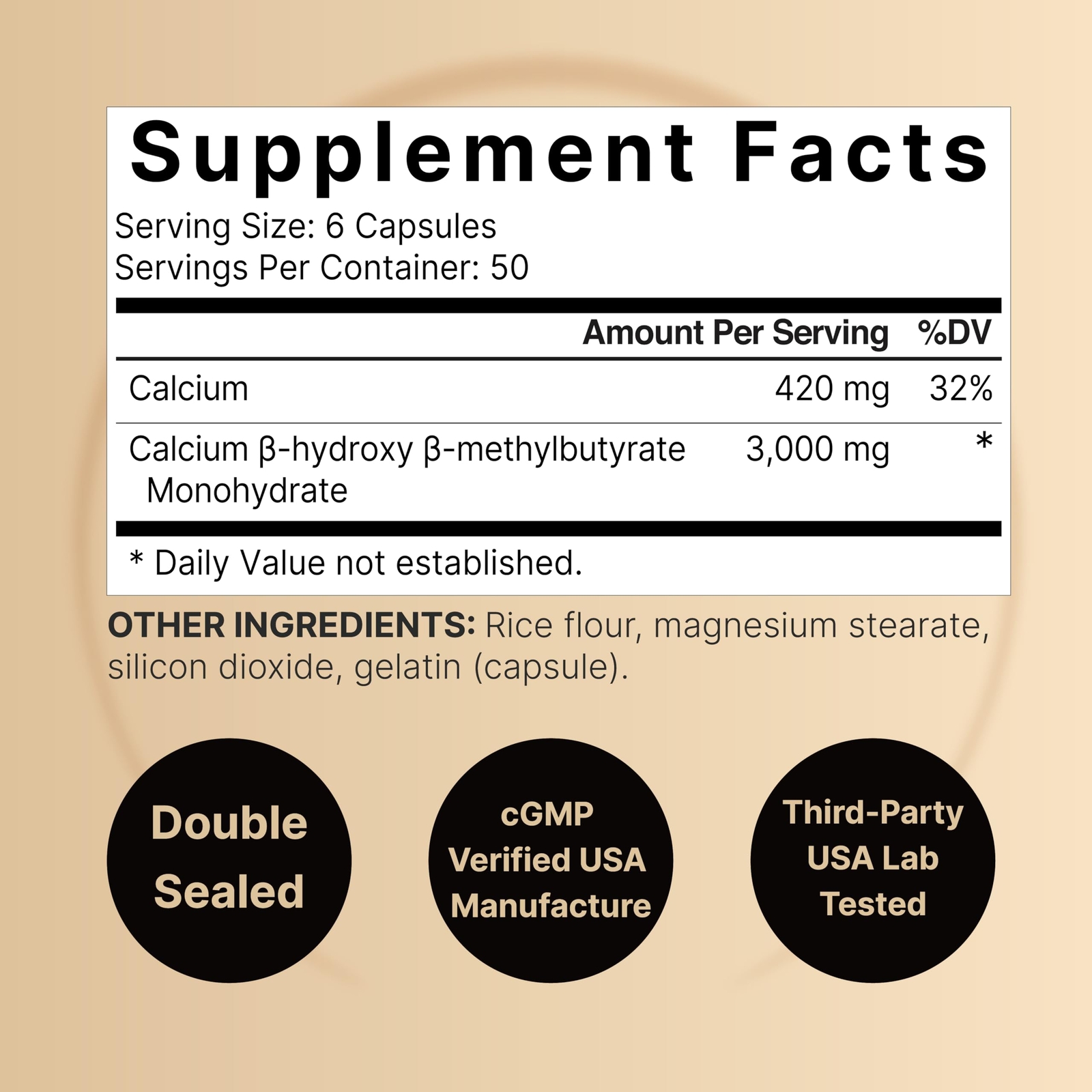 HMB 3000mg 3X Triple Strength Lean Muscle Mass & Recovery Support 600 Capsules