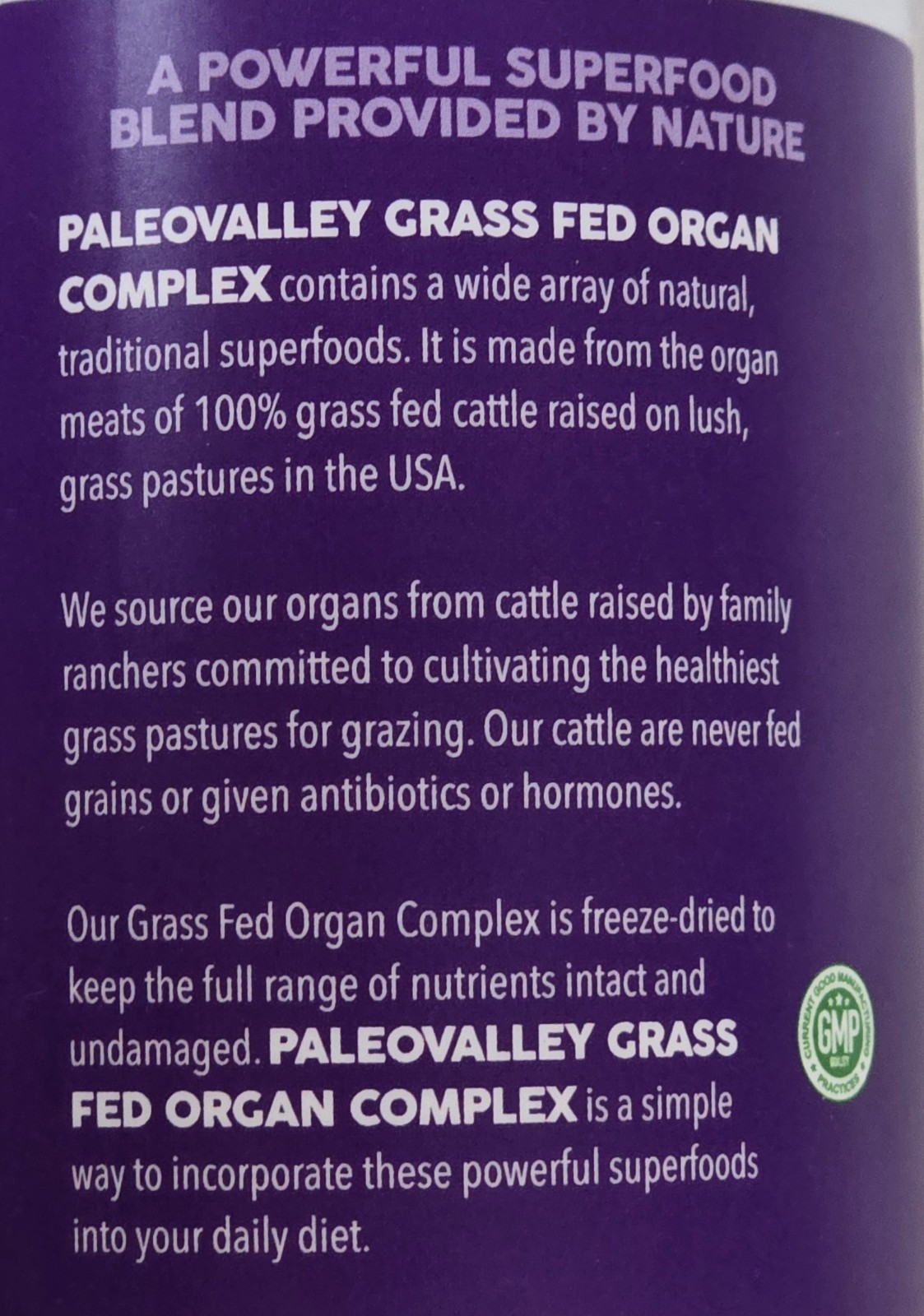 Paleovalley Grass Fed Organ Complex 30 Days Supply 180 Capsules – Exp 10/2027