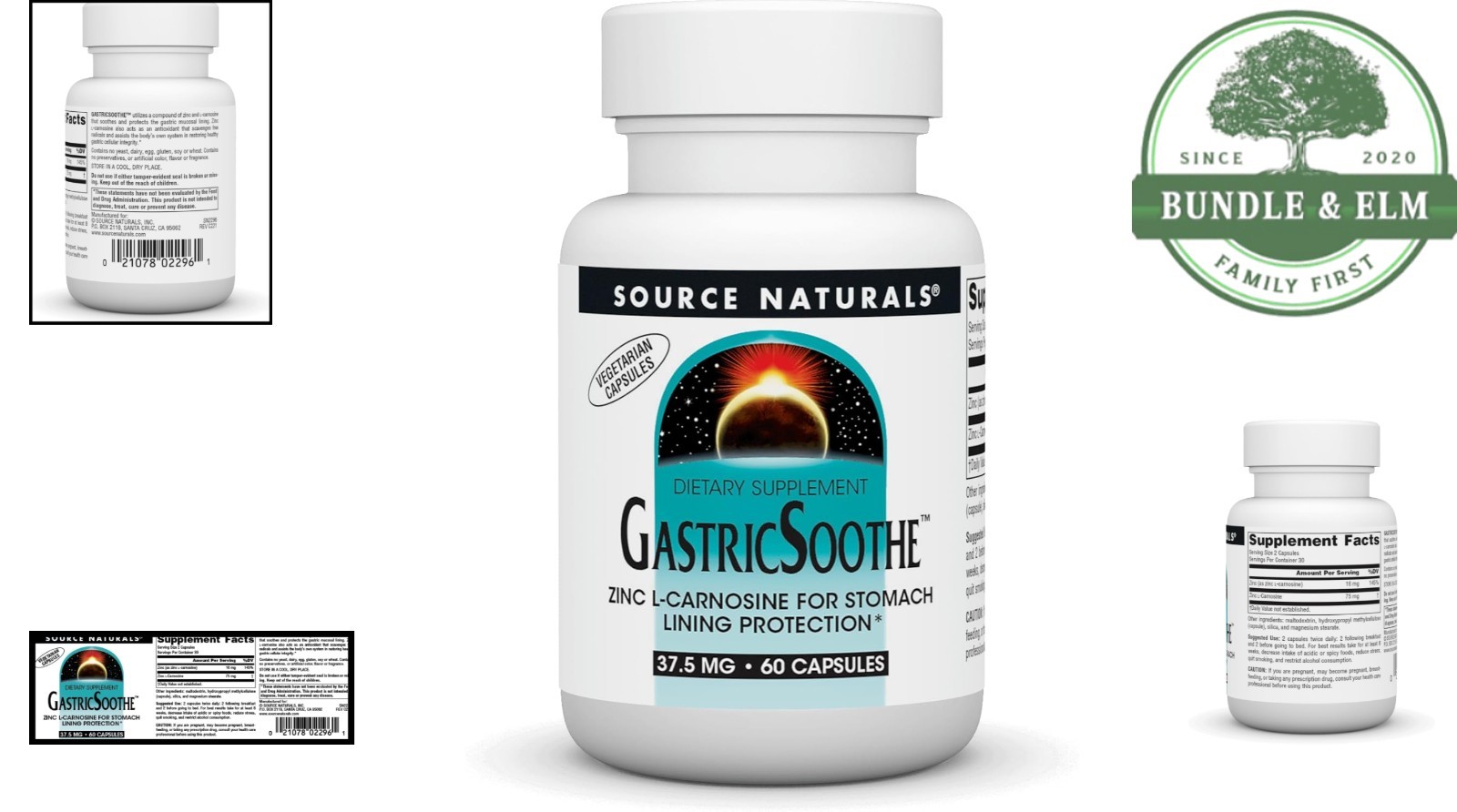 Zinc L-Carnosine Supplement for Gastric Health, 60 Vegetarian Capsules